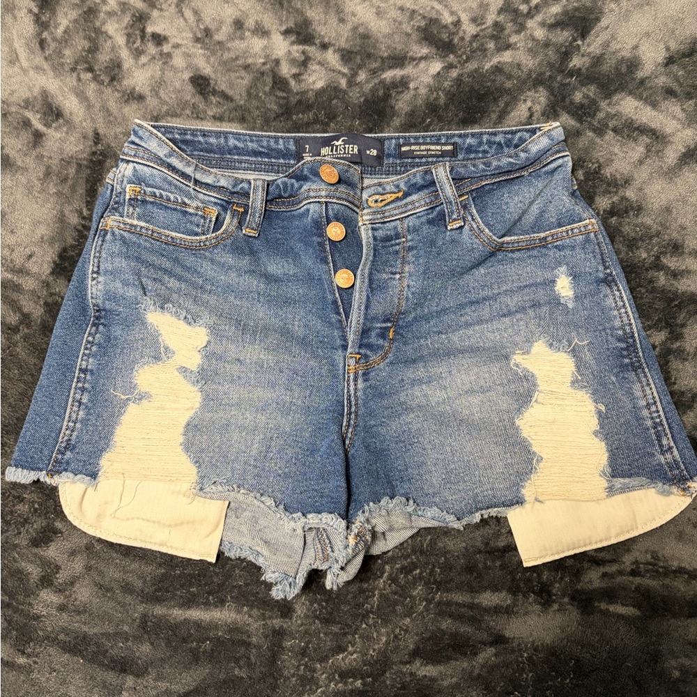 Hollister Women's Distressed Blue Jean Shorts